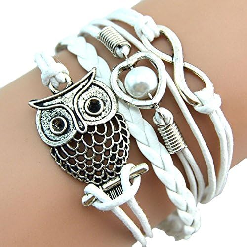 Jóias de jóias da moda Owl Pearl Friendl Friendling Multilayer Charm Bracelets de couro Presente nós