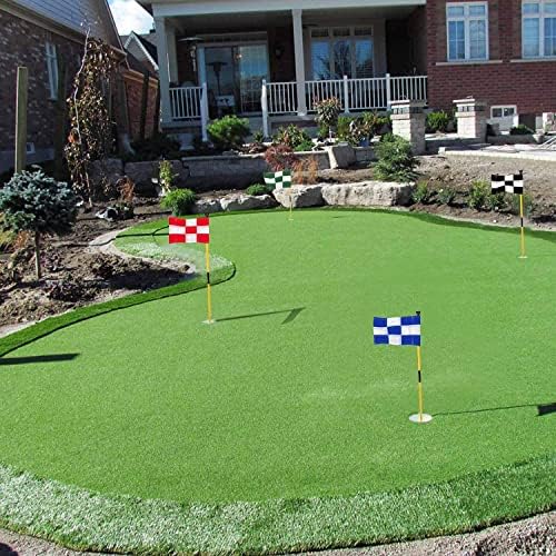 Kingtop Golf Flagstick Mini, Putting Green Flag for Yard, 3 pés de design de 2 pés de seção, bandeiras de pinos de golfe, conjunto de 4 pacote