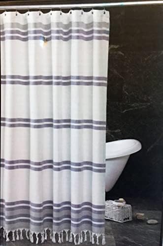 Hotel Balfour Premium Quality Fabric Curtain Luxury Turkey Modern Home Banheiro Decoração Bathtub Tela de privacidade Fringe no fundo algodão 72 x 72