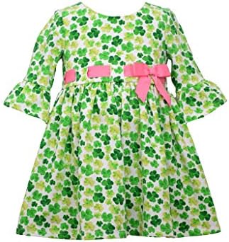 Vestido do Dia de São Patrício de Bonnie Jean Girl - vestido verde shamrock para bebê, criança e meninas
