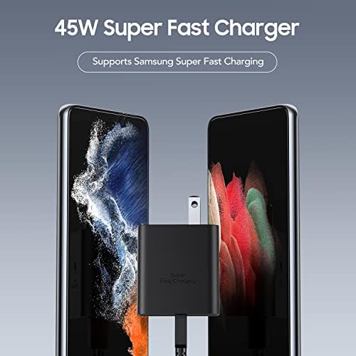 USB-C 45W Samsung Super Fast Fast Charger Tipo C Carregador de parede para Samsung Galaxy S22 Ultra/S22+/S22/Nota