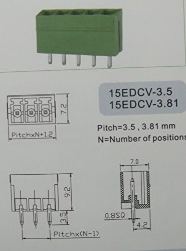 40 PCS pino reto 9pin/Way Pitch 3,81mm para parafuso conector do bloco de parafuso verde tipo trava com pino