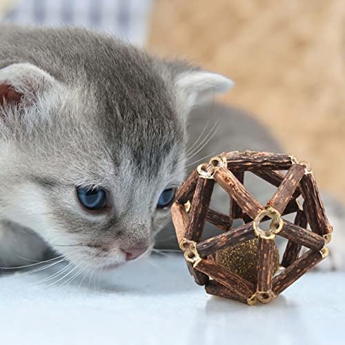 Elfstone Catnip Toy Silvervine Silvervine Ball Catnip Ball 2pcs Kitten Limping Dores Chew Toy Catnip Ball para Cat