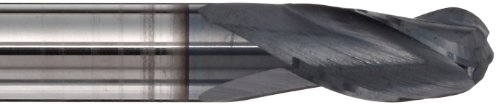 Melin Tool EMGS-B CARBIDO Ball Nariz Final Mill, acabamento de monocamada Altin, hélice de 30 graus, 3 flautas, comprimento total de 1,5000 , diâmetro de corte de 0,1250, diâmetro de haste 0,125