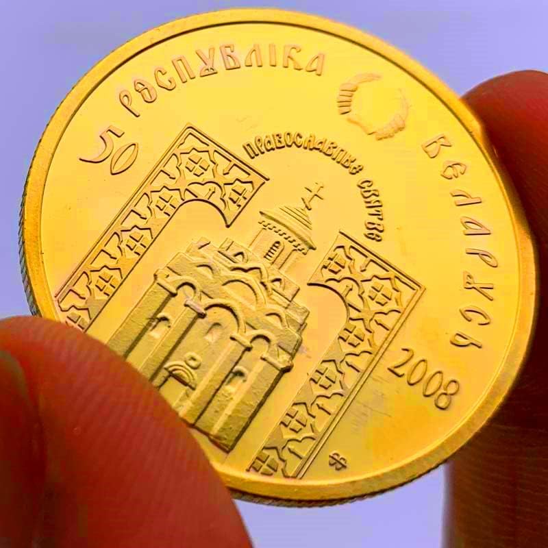A Virgem da Bielorrússia Gold Medal Comemoration Medal Collection Crection Relester 32mm Coin Coin Coin