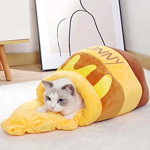 Casa de gato panela mel mel jarra de gato sofá -cama, fofo e confortável gato de gato de gato ninho de gato macio canteiro de animais