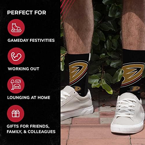 Adult NHL Zoom Curve Team Crew Socks, para homens e mulheres, vestuário do dia do jogo
