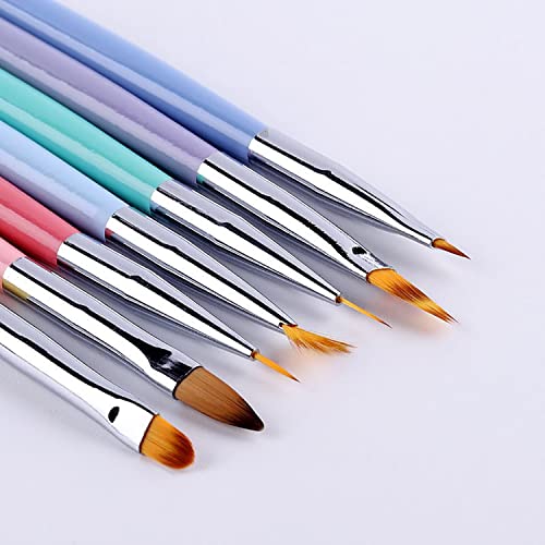 Pincéis Wokoto 8pcs unhas de arte definir pincelas de acrílico em gel de unha para canetas de esmalte de pintura de unhas para