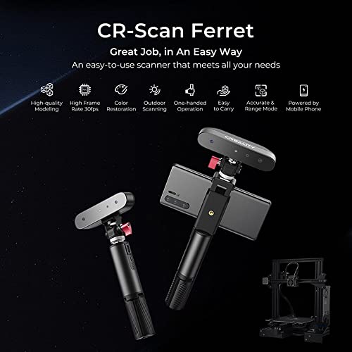 Crealidade oficial 3D Scanner CR-Scan Ferret Scan Rick Scan 0,1 mm de precisão Dual Modo Dualding Scanner portátil portátil