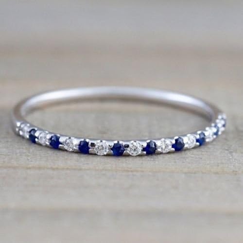 925 Sliver Blue Sapphire Women Jewelry Wedding Proposed Ring Party Party SZ5-10