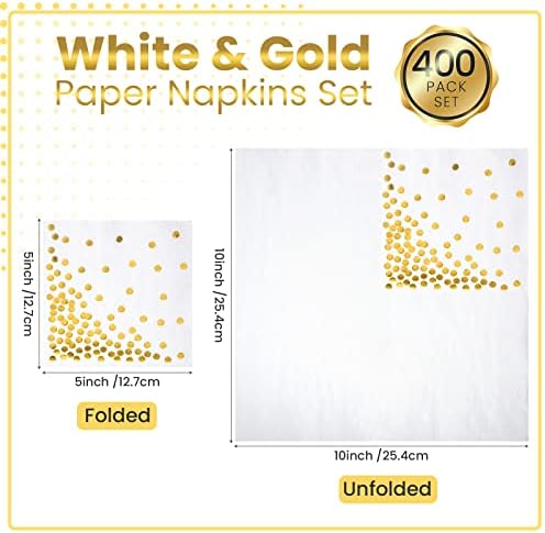 400 pacote de pacote de ouro descartável guardanapo de papelão de papel de ouro dobrado 5 x 5 polegadas guardanapos