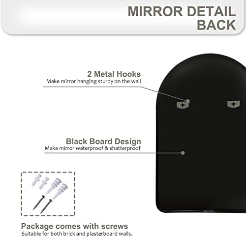 Espelho de parede arqueado de Skellige para banheiro, espelhos pretos para parede, 33''x22 '', espelho de vaidade da