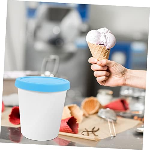 Bestonzon 6 pcs armazenamento de sobremesas redondo l cozinha lid freezer balde reutilizável portador de lanche tampas de xícara de