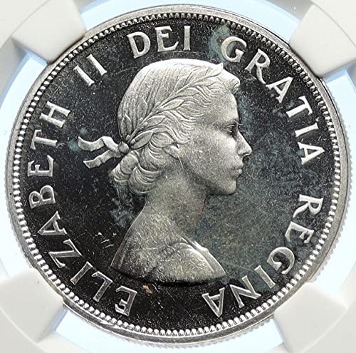 1961 CA 1961 Canadá Rainha Elizabeth II VIONHAGERS Vintage A $ 1 PL 65 Cameo NGC