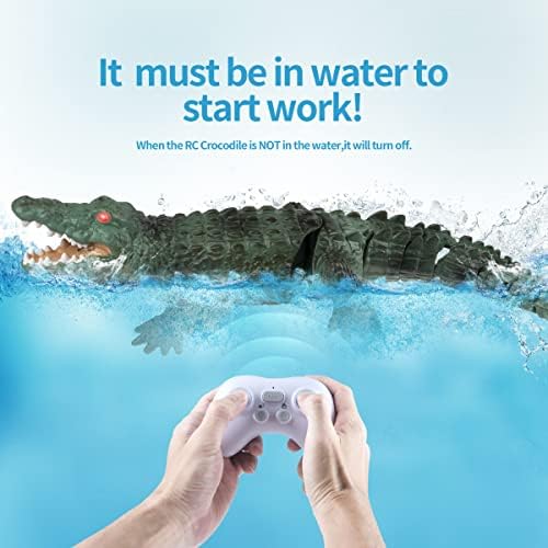 YISOOPEI Controle remoto Crocodilo de natação | 2.4Gz Crocodilo RC realista para piscina, banheira ou lago | 13,7 polegadas