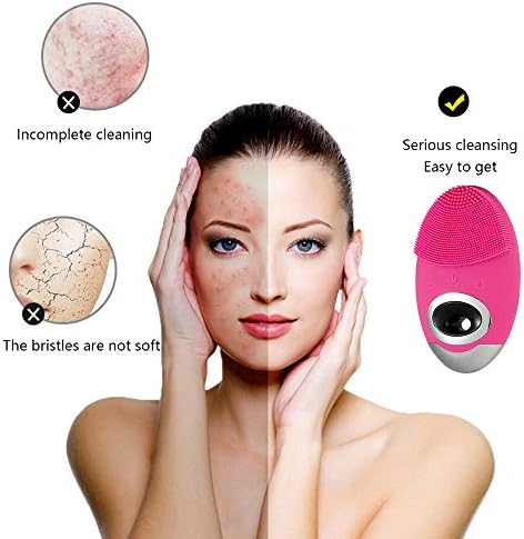 Syksol Guangming - Cleanser facial de silicone Sonic Sonic Vibrating Face Cleanger Wireless Charging Massageador facial, dispositivos de limpador de face de esfoliante de lavador de face elétrica Dispositivos de limpeza de rosto