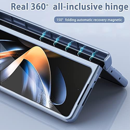 NINKI Compatible Samsung Galaxy Z Fold 4 Case with S Pen Holder & S Pen,Hinge Protection Case for Samsung Z Fold 4 Case with Screen Protector,Samsung Z Fold 4 5g Case Galaxy Fold 4 5g Phone Case Blue