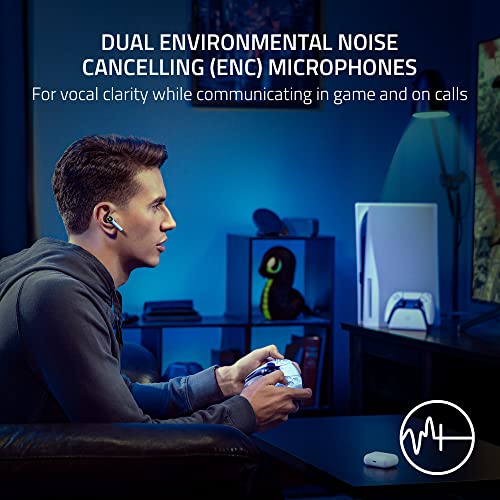 Razer Hammerhead Hyperspeed sem fio Multi -plataform fones de ouvido para PlayStation 5 / PS5, PC, Mobile: ANC - Ruído Cancelamento de Mic - Bluetooth 5.2 - RGB Chroma - 30 horas