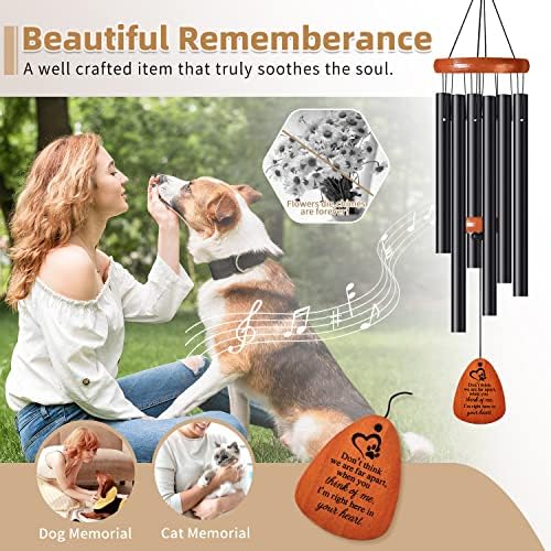 PCs Dog Memorial Gifts Por perda de cachorro, 28 polegadas de petmorial de pet wind scime preto, perda de simpatia para cães,