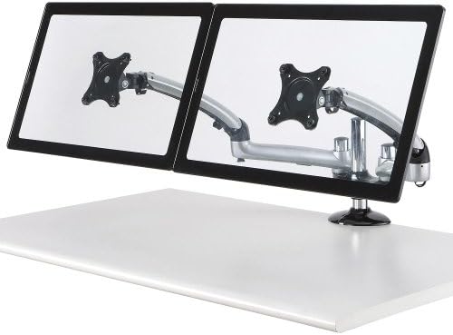 Dual IMAC Pro Desk de Mount Spring Armomet Base-Silver DM-GS2A-VG