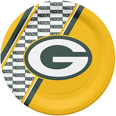 NFL Green Bay Packers Placas de papel descartáveis, pacote de 20