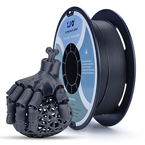 Filamento de fibra de carbono Ziro 1,75 mm, 3D Filamento de fibra de carbono PLA 1,75 mm 0,8 kg Spool - preto