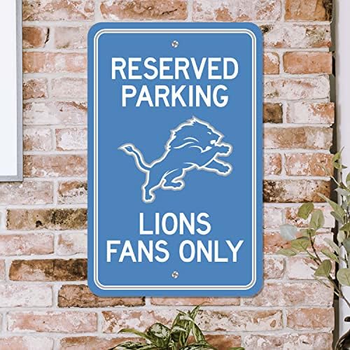 NFL - DÉCORA DO LIONS DE Detroit Lions reservados Sinais de estacionamento Déciva 18in. X 11.5in. Leve