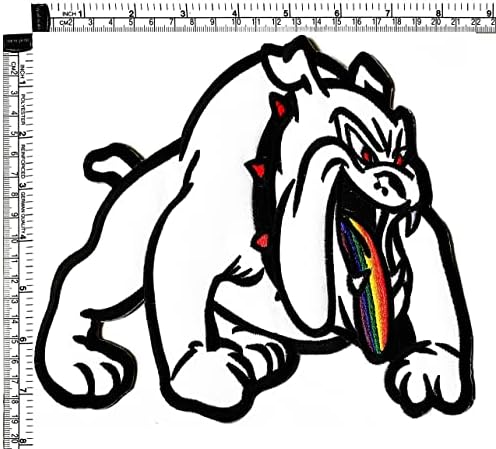 Kleenplus. Grande grande jumbo pitbull bulldog desenho de cartum adesivo de adesivo de artesanato de artesanato de diy aplique bordado costurar ferro no traje de roupa de emblema emblema