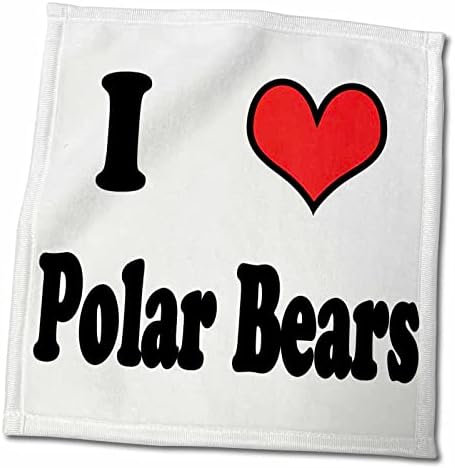 3d rosa eu amo toalha polar ursos, 15 x 22, branco
