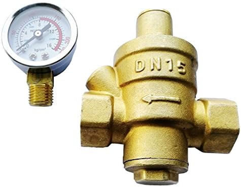 Regulador de pressão da água, sem chumbo de latão DN15 1/2 polegada BSPP Pressão Reduzindo a válvula com barra de pressão/psi