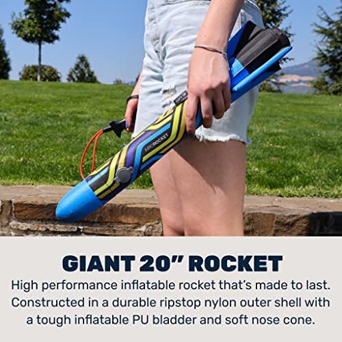 Diversão poderosa! - Kit de foguetes inflável para a mão Rocket ™ lançado pela Airo Rocket ™ - Inclui gigante foguete de nylon Ripstop