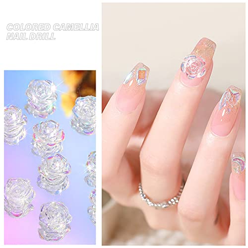 Suporte de unhas transparente camellia unha jóias resina diamante color cative acessórios diy aplicáveis ​​a mulheres podem