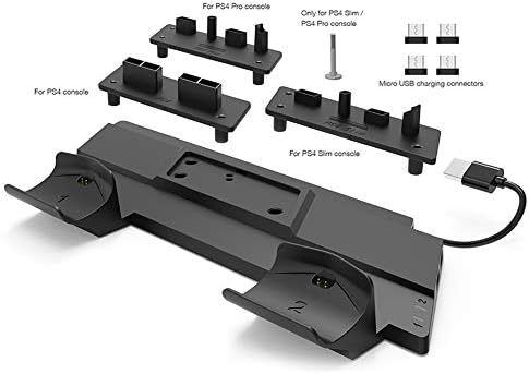 Atogando o DOBE PS4 / Slim / Pro Multifunction Game Handle Handle Dual Seat Charger Hub Splitter Splitter 1 pacote