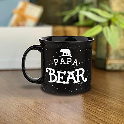 Shop4ever papa urso fogueira caneca de café cerâmica de 15 onças