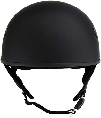 Couros quentes HLD1001 'Flat Matte Black' Motorcycle Dot Skull Bap Classic Half Helmet for Men and Women Biker - X -Large