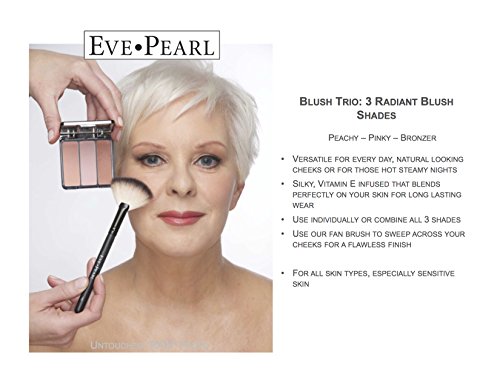 Eve Pearl Blush Trio Blush Paleta todos os dias com aparência natural de maquiagem duradoura Vitamina E- bochechas