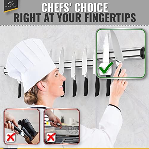 Licultor de ímã da faca para parede - tira de faca magnética para parede de 10 polegadas - suporte da faca magnética para organizar utensílios de cozinha e pequenas ferramentas, tira magnética pesada