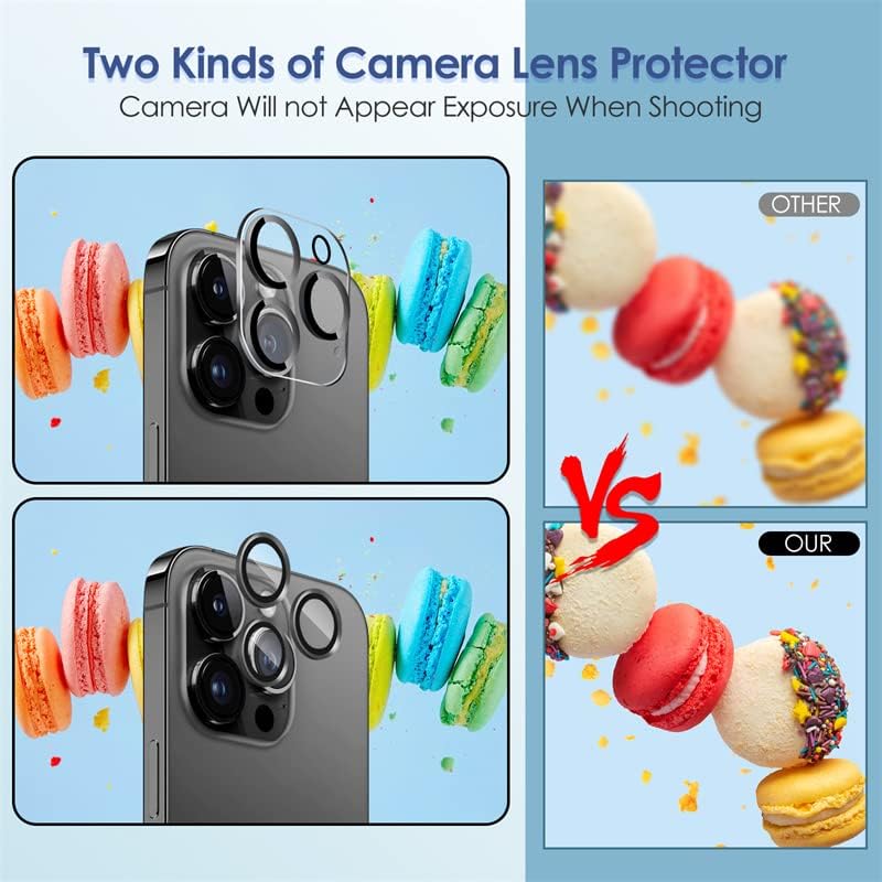 Protetor de tela Protetor de lente da câmera para iPhone 14 Pro 6.1 /iPhone 14 Pro Max 6.7 Com quadro de alinhamento,