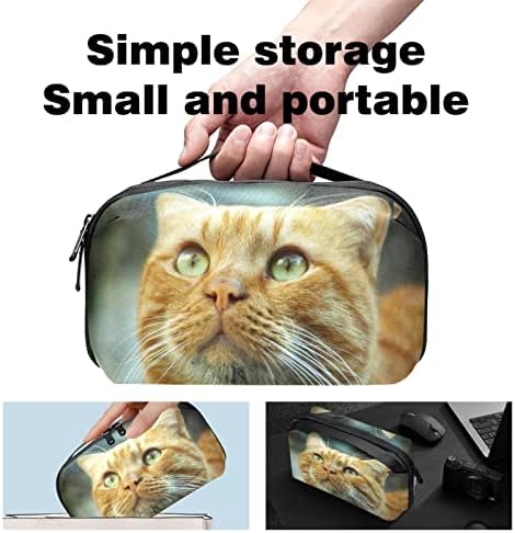 Organizador eletrônico de animais de gato, caixa de proteção à prova de choque, bolsa de bolsa de organizador de cabo pequeno a