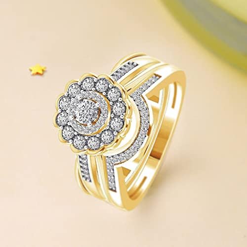 2023 Novo formato da flor de bunda ondulada anel as senhoras redondo zircão incrustado anéis de bunda criativa anéis à mão direita para mulheres