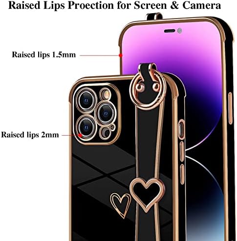UIOEUA Compatível com iPhone 12 Pro Max Case para mulheres meninas, tpu macio amor fofo Love Heart Plating Electroplate