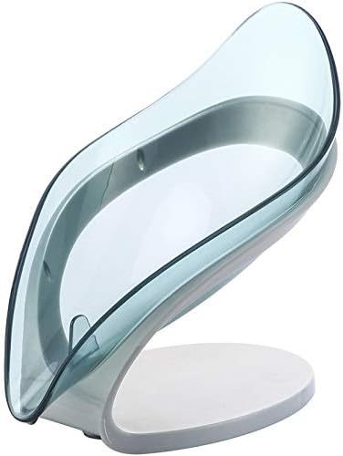 Jarbox transparente folha em forma de sabão prato banheiro banheiro buraco de vaso sanitário grátis sloab rack folha caixa de sabão azul