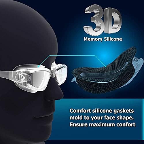 Óculos de natação AllPaipai - óculos de natação, pacote de 2 sem vazamento de triatlo de proteção contra neblina UV com