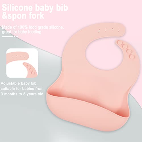 Conjunto de alimentação de bebê de silicone 10 peças | Baby LED Supplying Supplies I Placas de sucção e tigelas, garfo