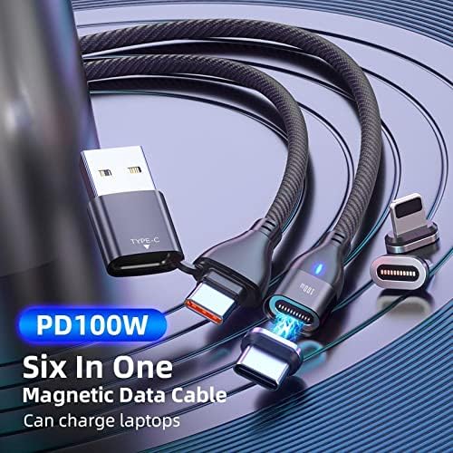 Cabo de ondas de caixa compatível com pioneiro hdj-x5bt-cabo all-scharge magnetosnap pd, cabo de carregamento de ímã PD 100w Micro USB USB para pioneiro hdj-x5bt-jato preto
