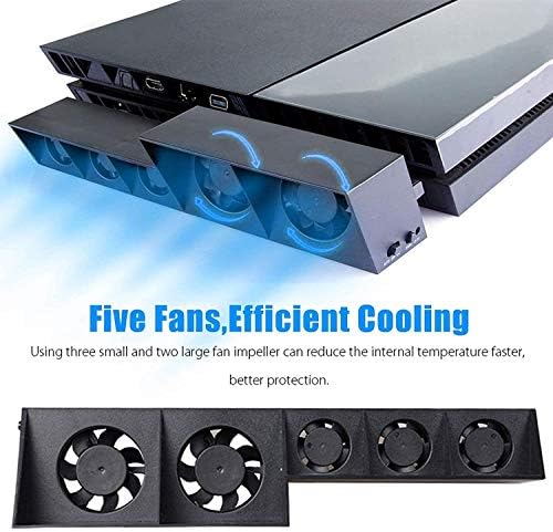 Ventilador de resfriamento de link para PS4, USB Cooler externo 5 Turbo Turbo Termature Control Fers de resfriamento para