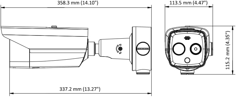 Hikvision DS-2TD2617B-6/PA Câmera de bala termográfica de alta precisão de alta precisão com luz estroboscópica de luz e voz