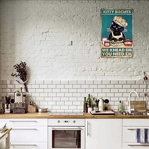 Biscoitos de gatinhos Crazysign que você precisa amassamos o gato preto decoração de parede de placas vintage para casa, quarto, cozinha