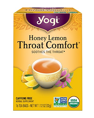 Chá de iogue, mel na garganta de limão, 16 contagem, embalagem pode variar