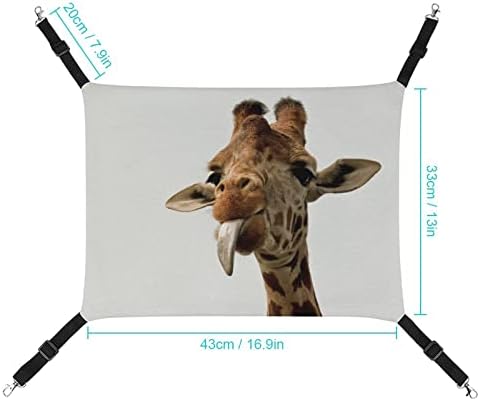Hammock Pet Funny Giraffe Cama de dormir com tiras ajustáveis ​​e ganchos de metal 16,9 x13